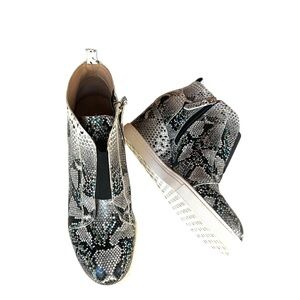 Linea Paolo Snake Skin Print Wedge Sneakers